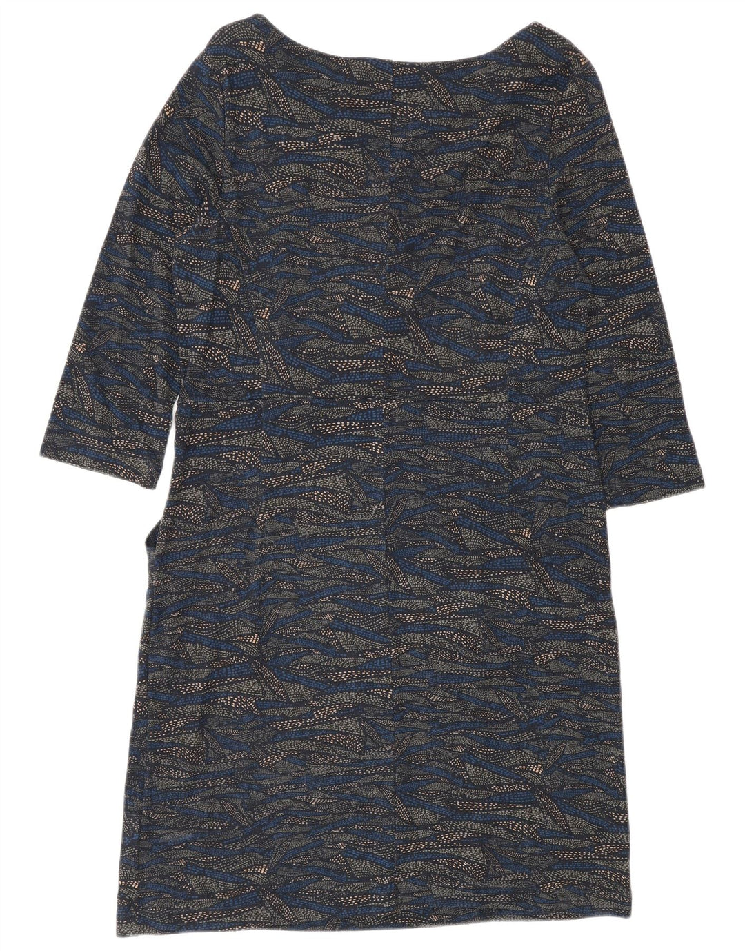 Robe basique à manches 3/4 à motif abstrait White Stuff pour femme UK 14 Large Bleu