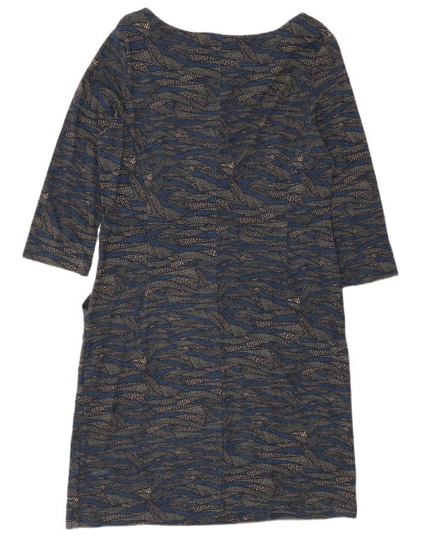 Robe basique à manches 3/4 à motif abstrait White Stuff pour femme UK 14 Large Bleu