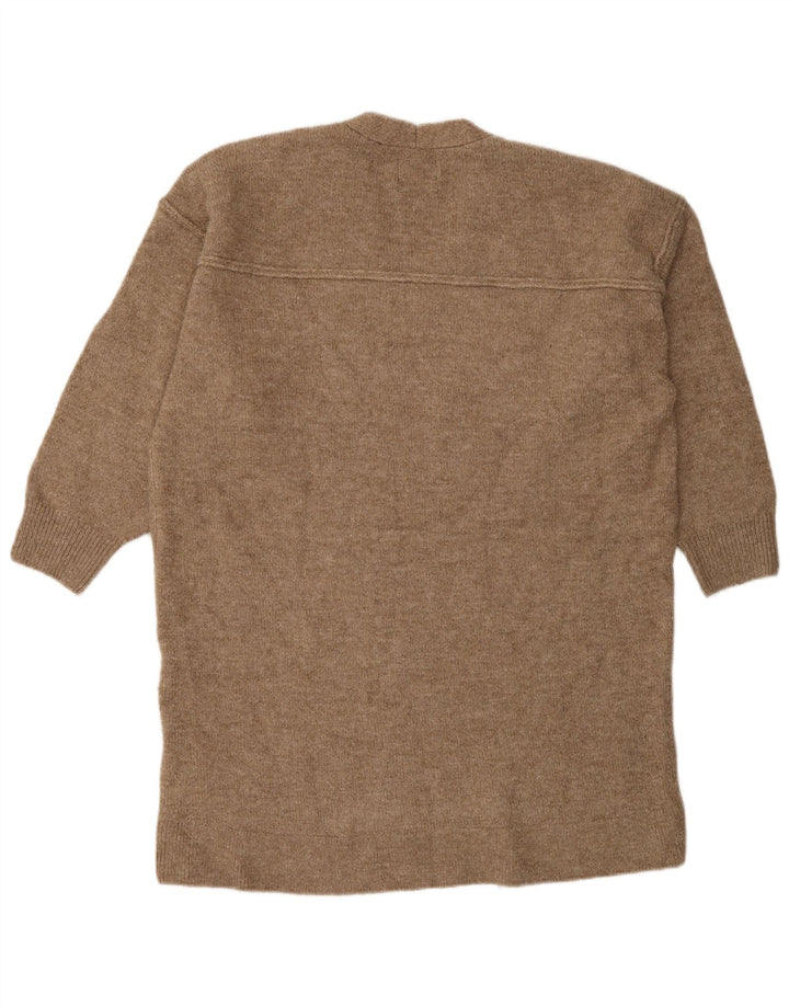 Superdry Pull surdimensionné à col en V pour femme UK 12 Acrylique marron moyen