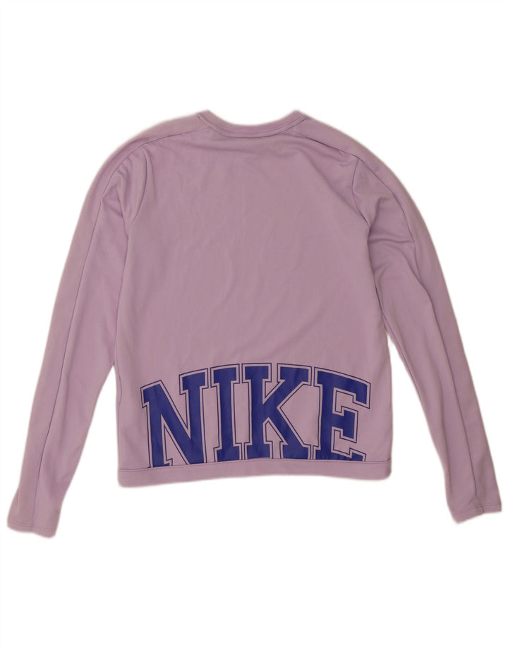 Nike Dri Fit Graphic Top à manches longues pour femme UK 10 Petit Lilas Polyester