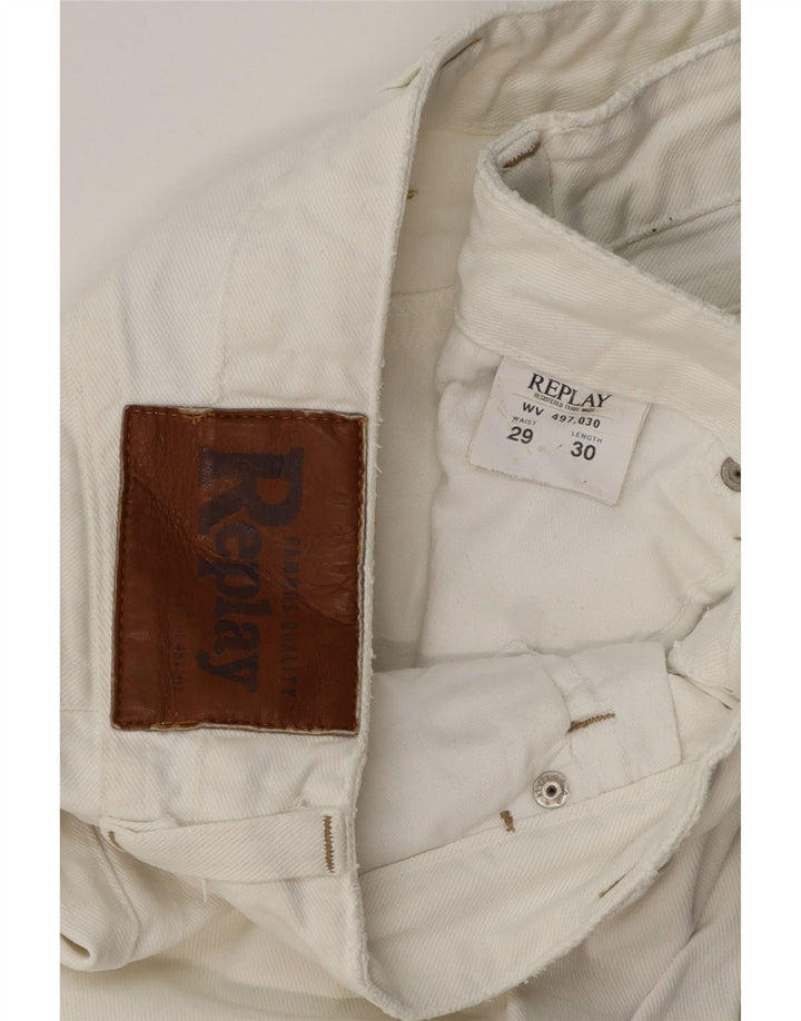 REPLAY Jean droit Femme W29 L30 Blanc Coton