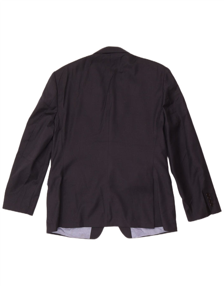 French Connection Veste Blazer 2 Boutons Homme UK 44 2XL Bleu Marine Laine