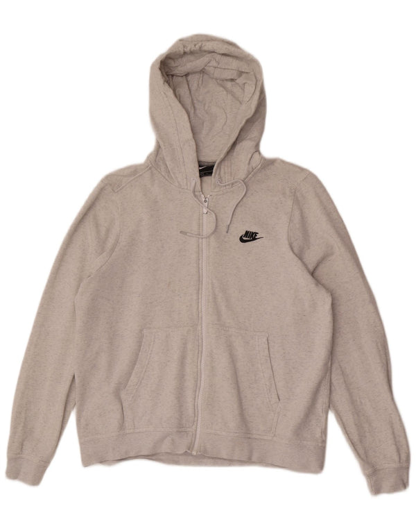 NIKE Pull à capuche zippé pour homme en coton moucheté gris grand