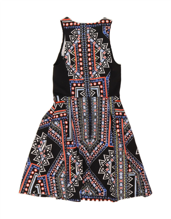 MOSSIMO Womens Sleeveless A-Line Dress UK 12 Medium Black Geometric Vintage Mossimo and Second-Hand Mossimo from Messina Hembry 