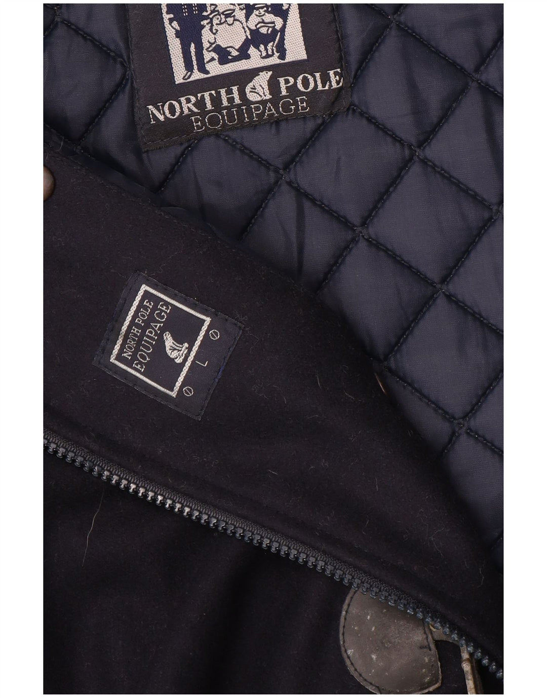 NORTH POLE Duffle Coat Homme UK 40 Grande Laine Bleu Marine