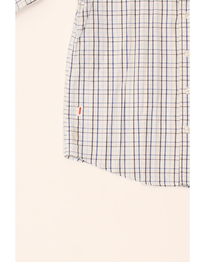 BENETTON Boys Shirt 14-15 Years Blue Check Vintage Benetton and Second-Hand Benetton from Messina Hembry 