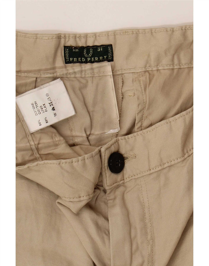 Fred Perry Pantalon Court Femme W31 L25 Coton Beige