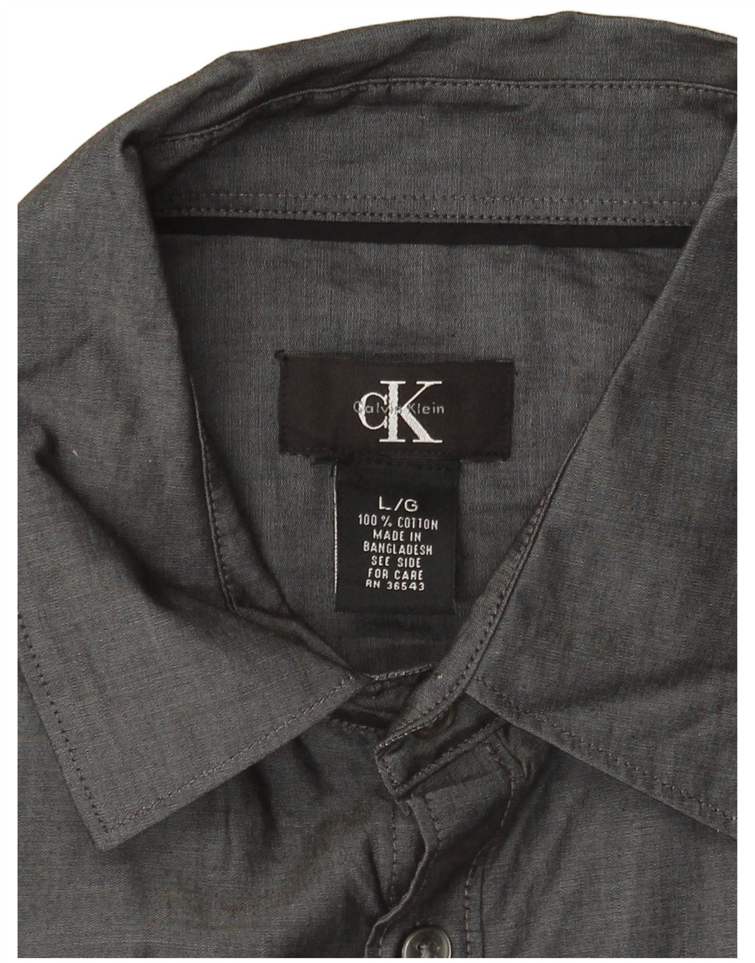 CALVIN KLEIN Chemise à manches courtes homme grand gris coton