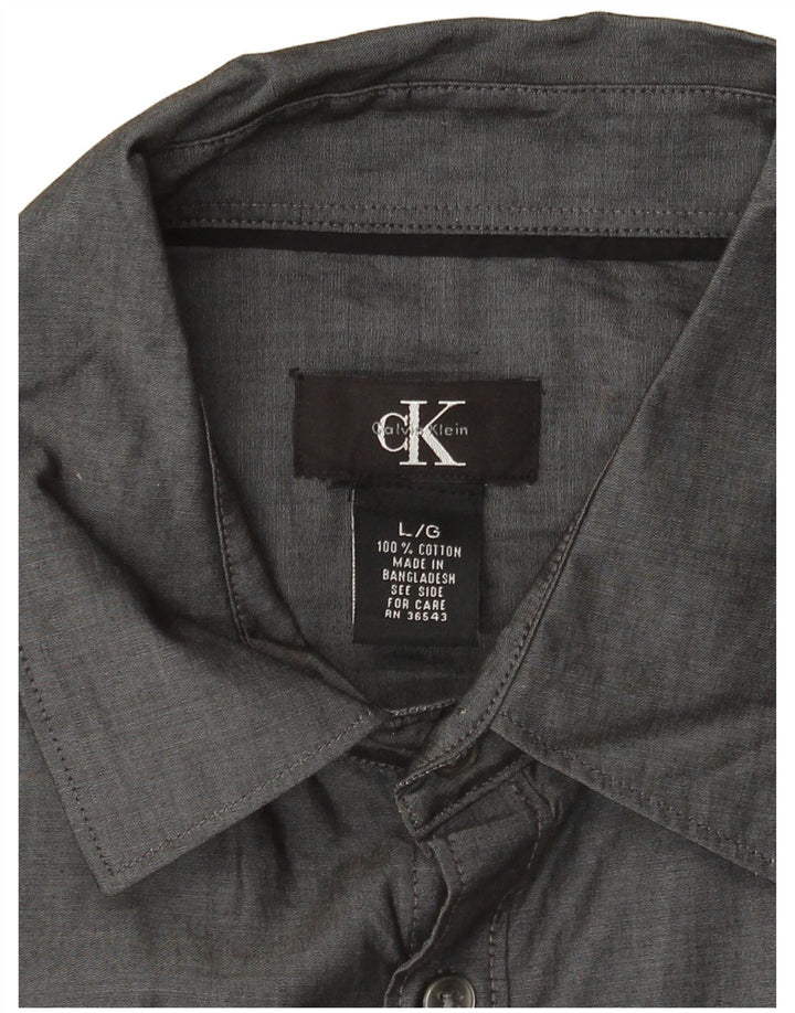 CALVIN KLEIN Chemise à manches courtes homme grand gris coton
