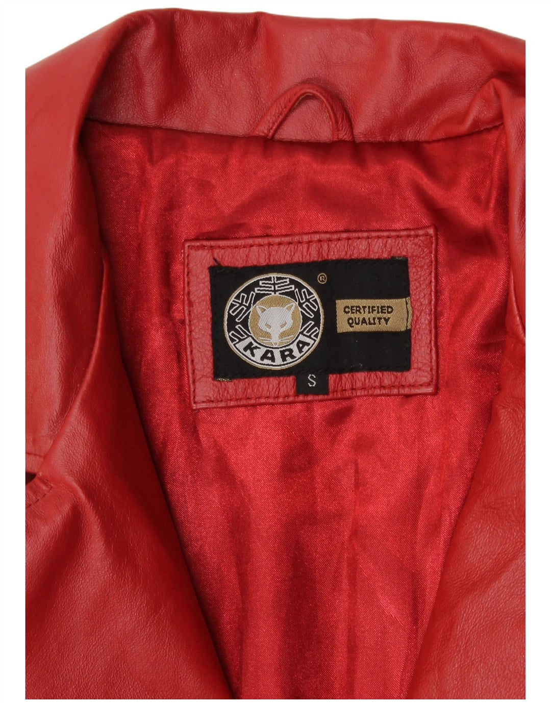 Kara Manteau en cuir pour femme UK 10 Petit cuir rouge