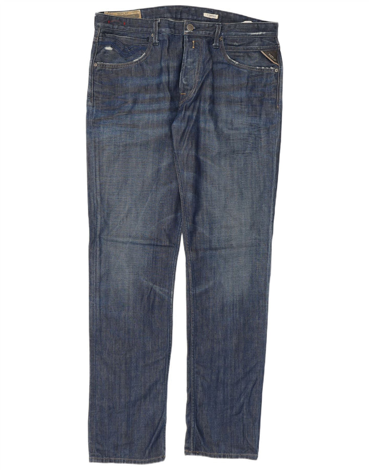 Replay Jean Tirmar Tapered Homme W36 L34 Bleu Coton
