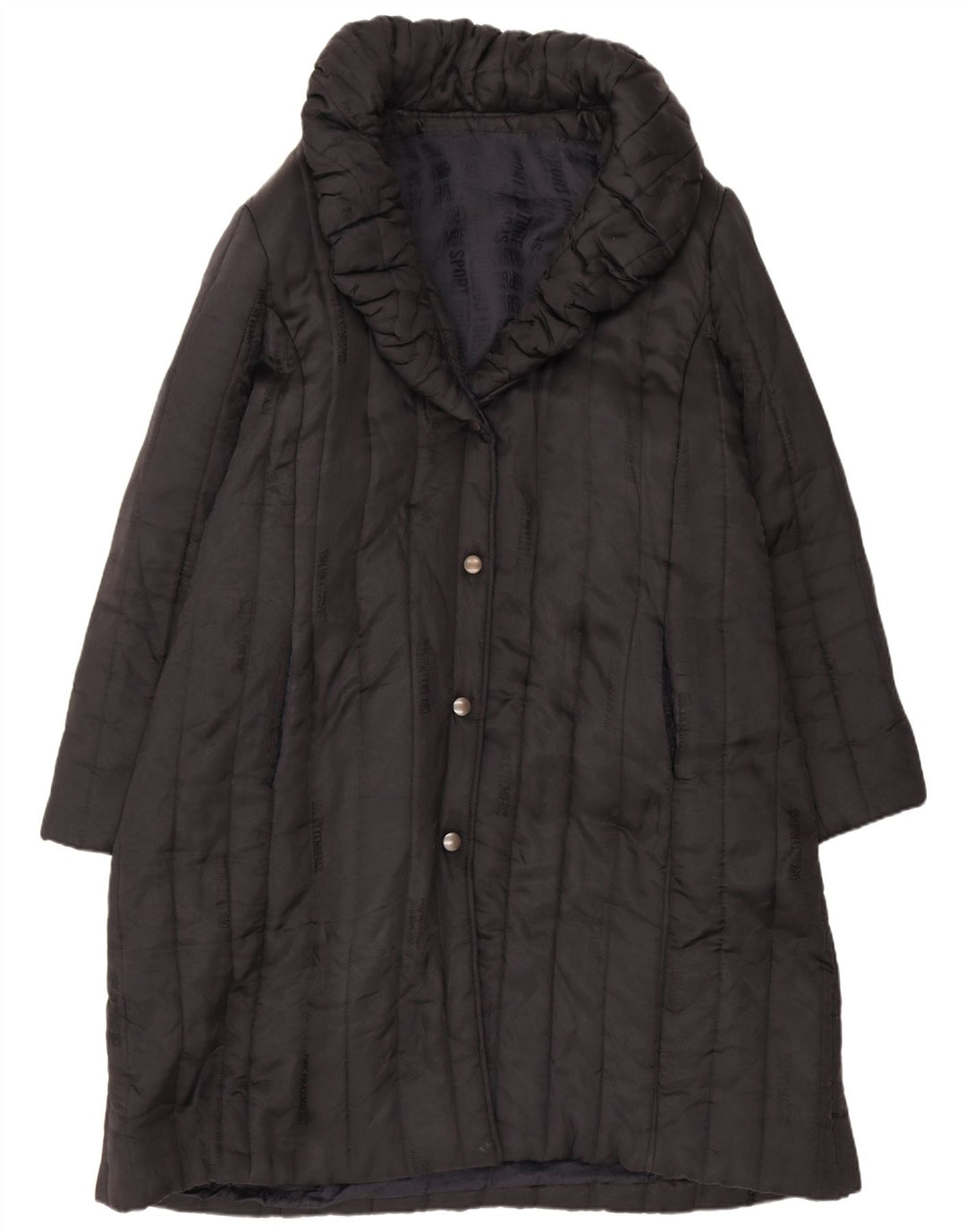 manteau rembourré femme vintage UK 16 Grand Noir