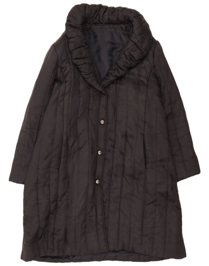 manteau rembourré femme vintage UK 16 Grand Noir
