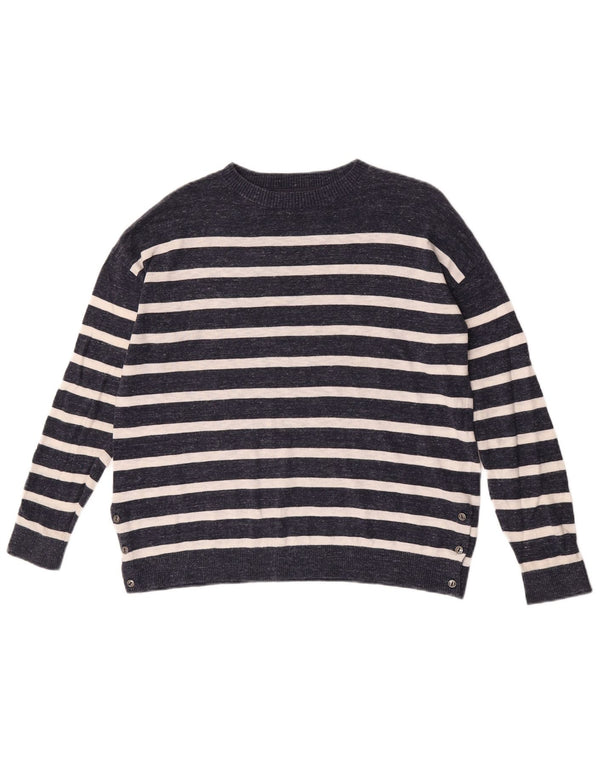Fat Face Pull col bateau pour femme UK 12 Bleu marine moyen rayé