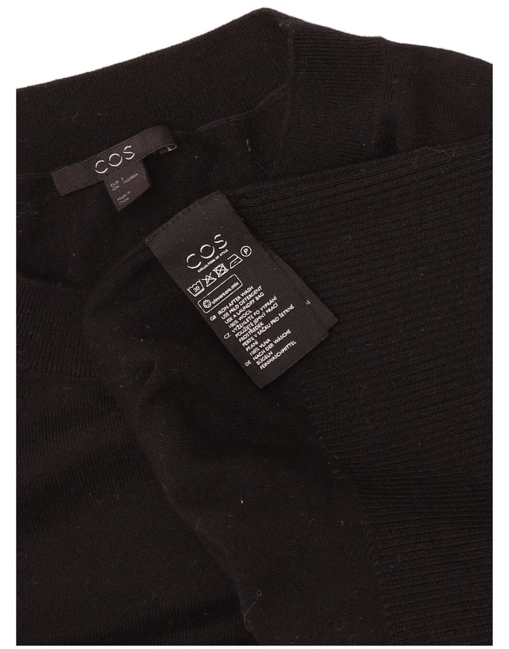 Cos Pull surdimensionné à col rond pour femme UK 10 Petite laine noire