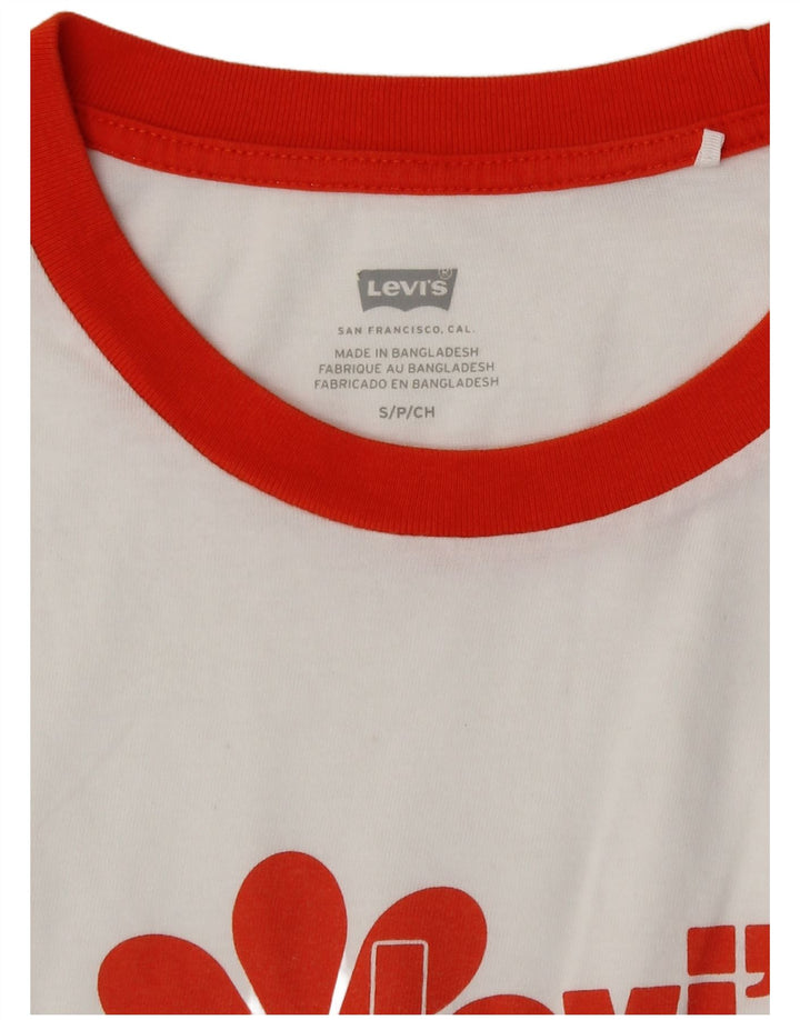 Levi's T-Shirt Graphique Femme UK 10 Small Blanc