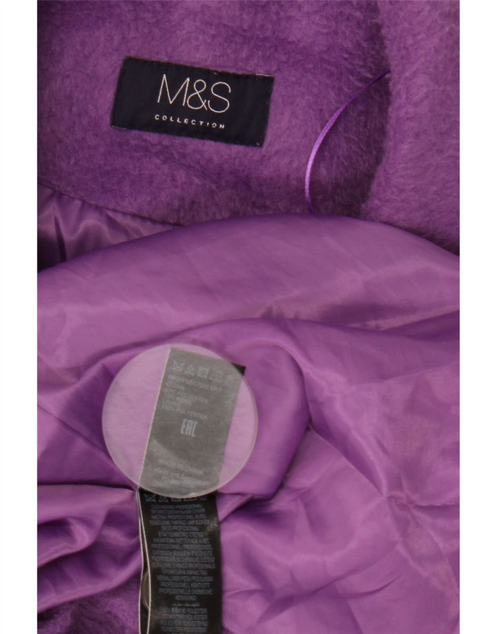 Marks & Spencer Manteau pour femme UK 14 Large Violet Polyester
