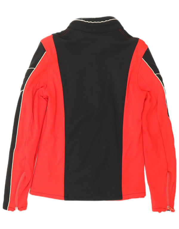 VINTAGE Homme Survêtement Top Veste EU 50 Moyen Rouge Colourblock Rétro