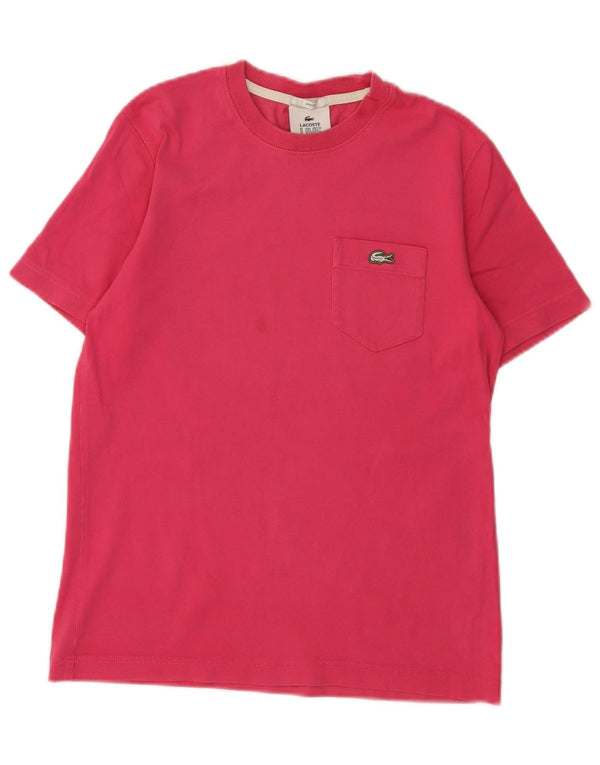 Lacoste T-Shirt Femme Top UK 4 XS Rose Coton