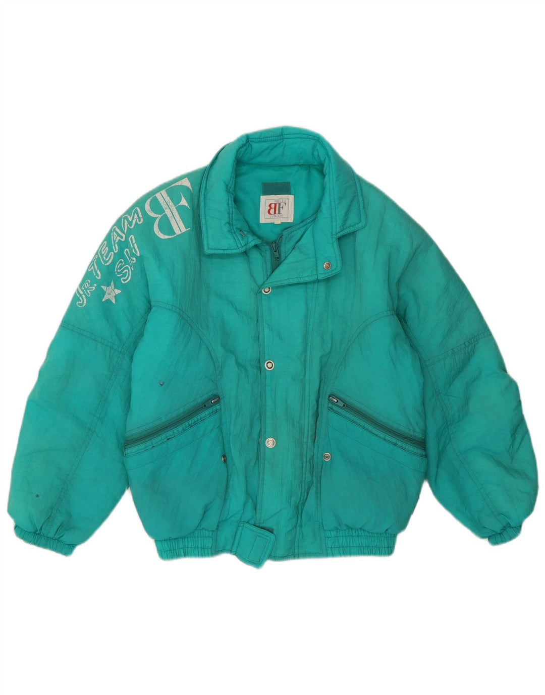 Belfe Veste de ski graphique surdimensionnée pour fille 10-11 ans Vert Polyamide Années 80