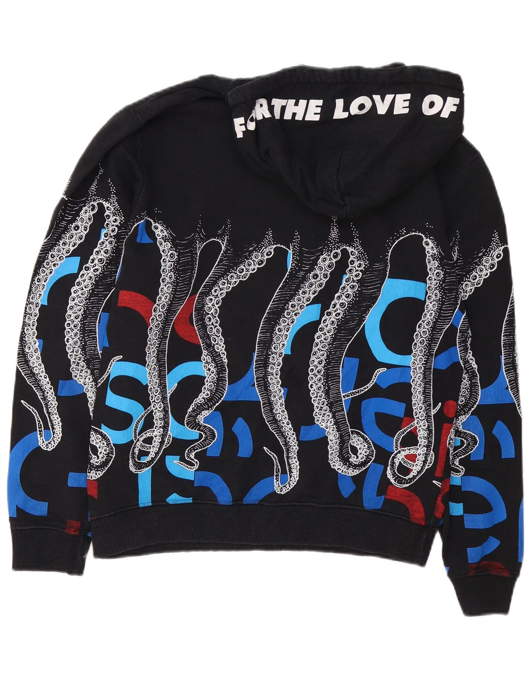 Octopus Pull à capuche graphique pour homme Petit coton noir