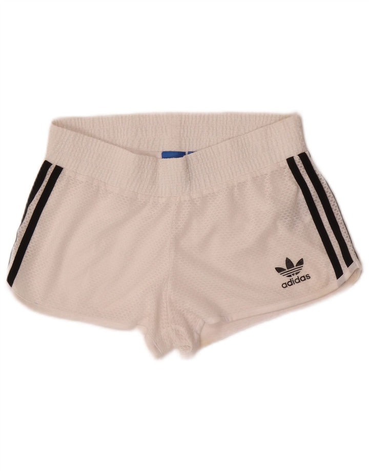 ADIDAS Short de sport pour femme UK 8 Small Blanc Polyester