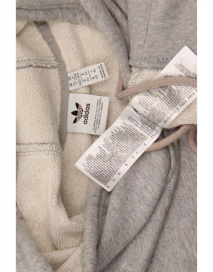 Adidas Pull à capuche surdimensionné pour femme UK 14 Gris moyen Coton