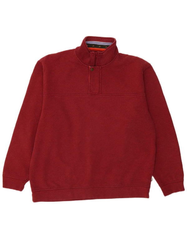 Orvis Sweat-shirt à col zippé pour homme en coton bordeaux Taille L