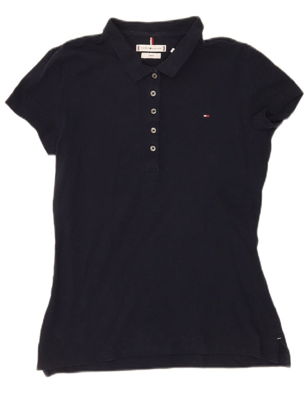 Tommy Hilfiger Polo Slim Fit pour femme UK 12 Bleu marine moyen Coton