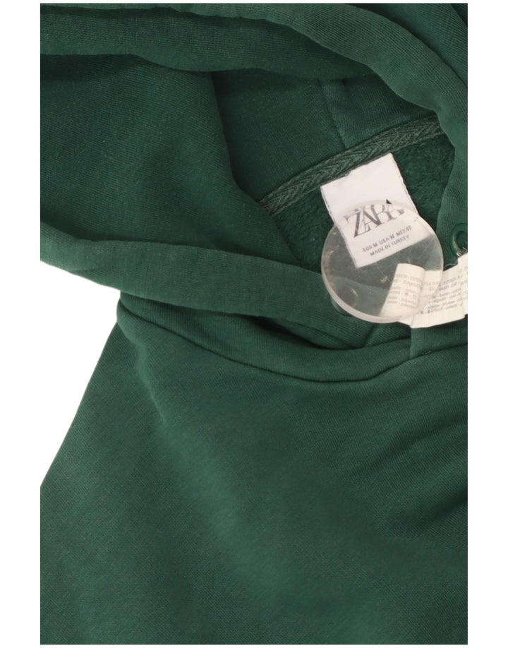 Zara Pull À Capuche Homme Vert Moyen Coton