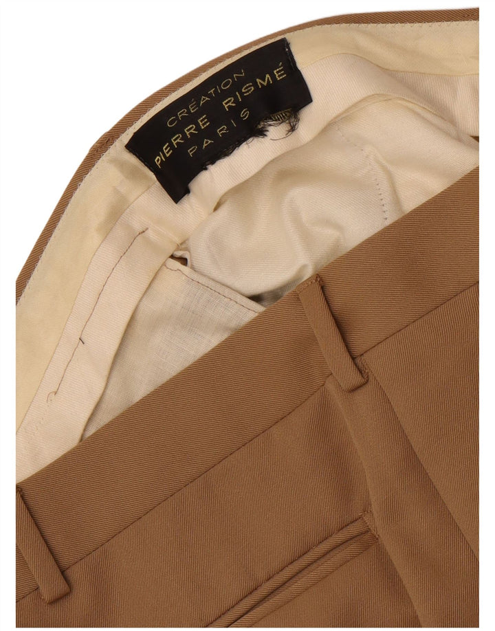 Pantalon de costume droit vintage pour hommes W36 L30 Beige