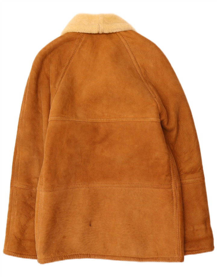 veste en peau de mouton homme vintage UK 36 Petite peau de mouton beige