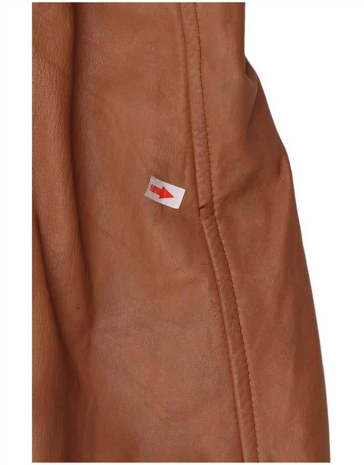 veste en peau de mouton surdimensionnée femme vintage UK 16 Grand Brun