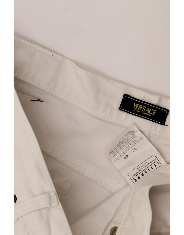 Versace Femme Jean droit W32 L29 Coton blanc