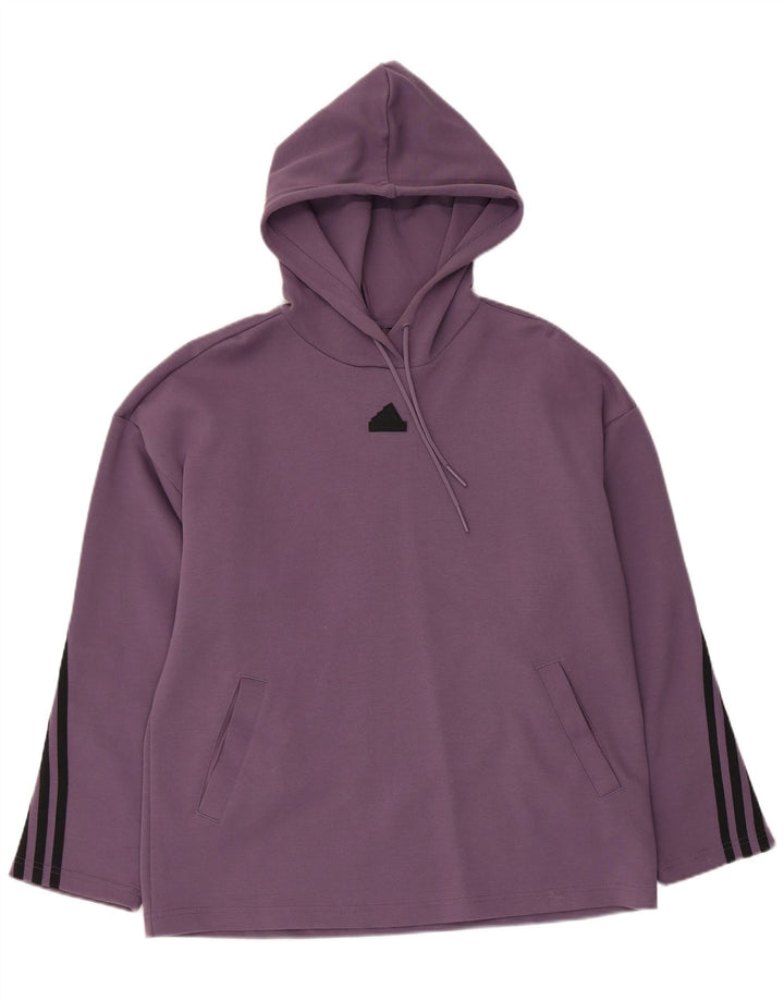 ADIDAS Pull à capuche surdimensionné pour femme UK 8/10 Petit Violet Coton