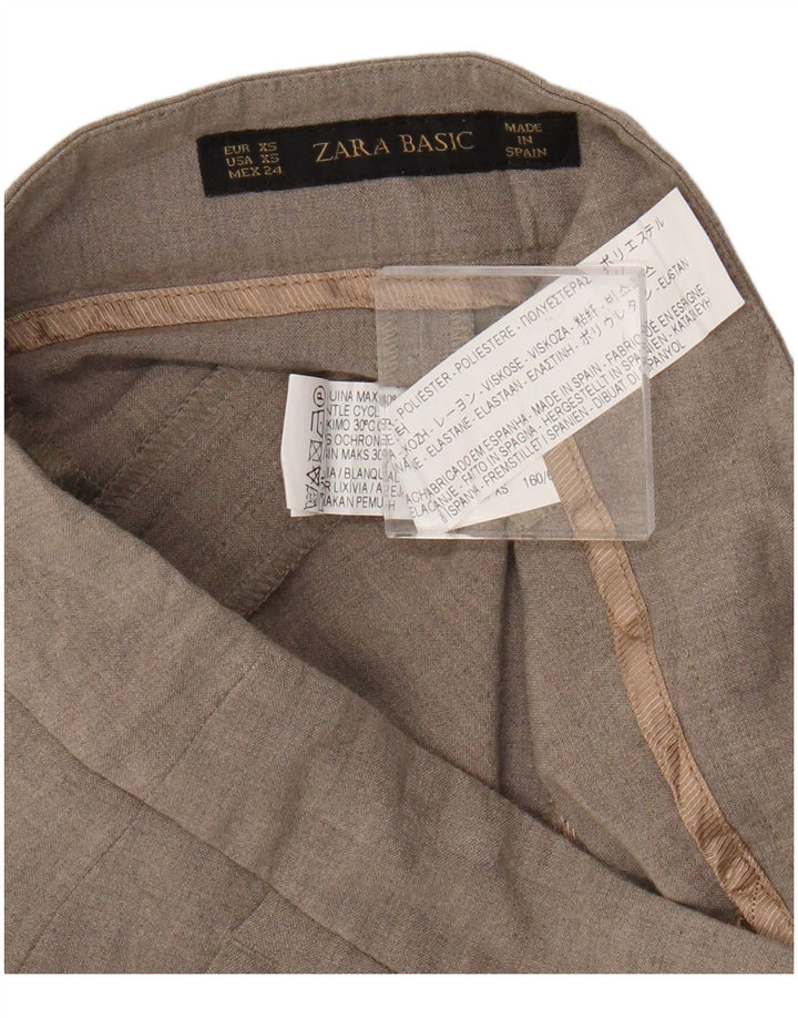 Zara Pantalon Chino Bootcut Femme XS W24 L25 Beige Polyester