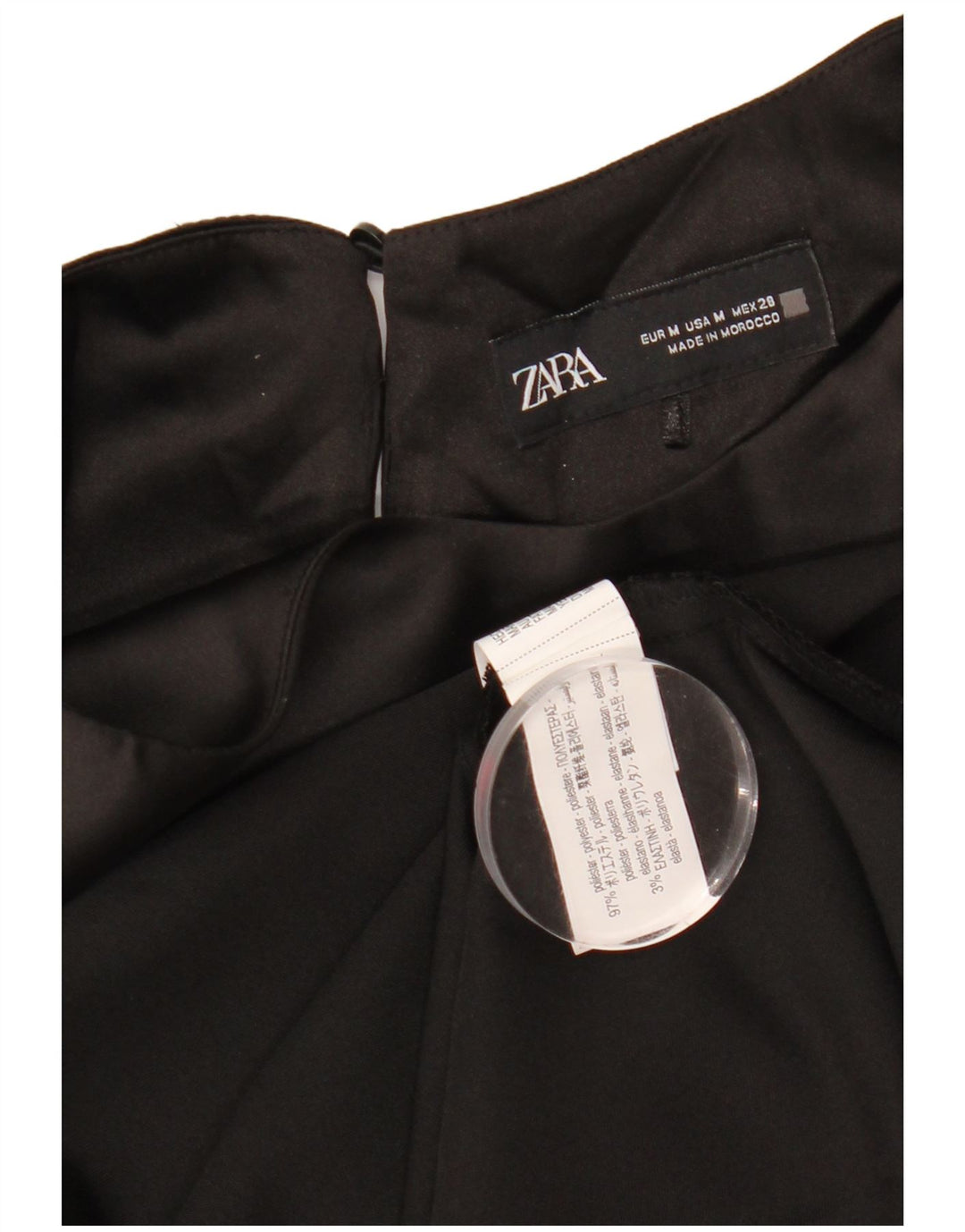 Zara Femme Maxi Robe UK 12 Moyen Noir Polyester