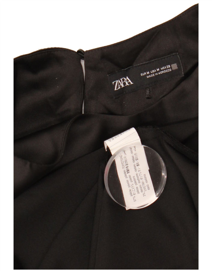 Zara Femme Maxi Robe UK 12 Moyen Noir Polyester