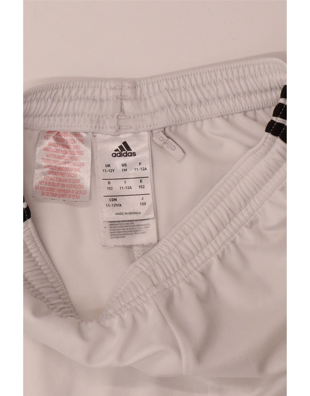 ADIDAS Boys Climalite Sport Shorts 11-12 Years  White Polyester