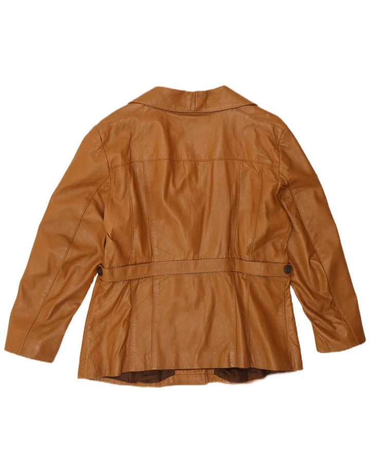 veste en cuir femme vintage UK 12 Brun moyen