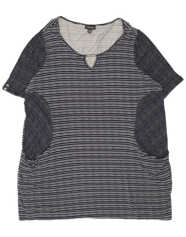 Marks & Spencer Robe t-shirt autographe pour femme UK 20 2XL Bleu marine rayé