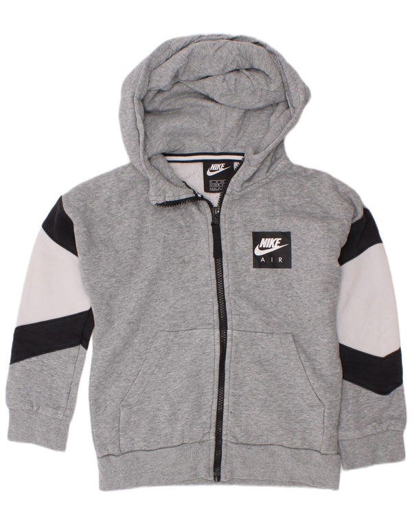 Nike Pull à capuche zippé graphique pour garçon 6-7 ans XS Gris Colorblock Coton