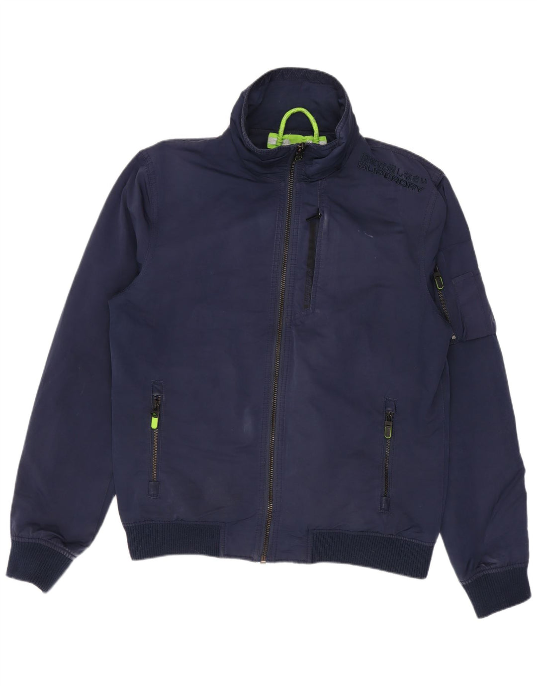 Superdry Veste Bomber Homme UK 40 Large Bleu Marine Polyester