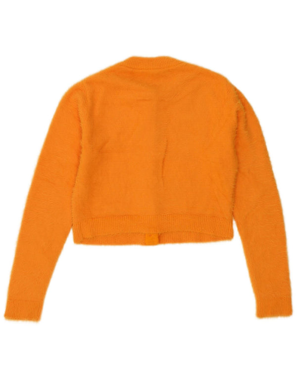 Zara Womens Crop Cardigan Sweater UK 10 Petit Nylon Orange