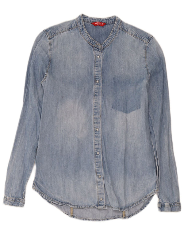 Guess Chemise en jean coupe décontractée pour hommes UK 4 XS Bleu Coton