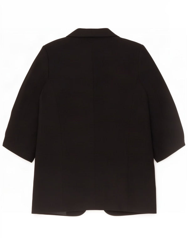 Zara Veste blazer ouverte à manches 3/4 pour femme UK 10 Small Noir Polyester