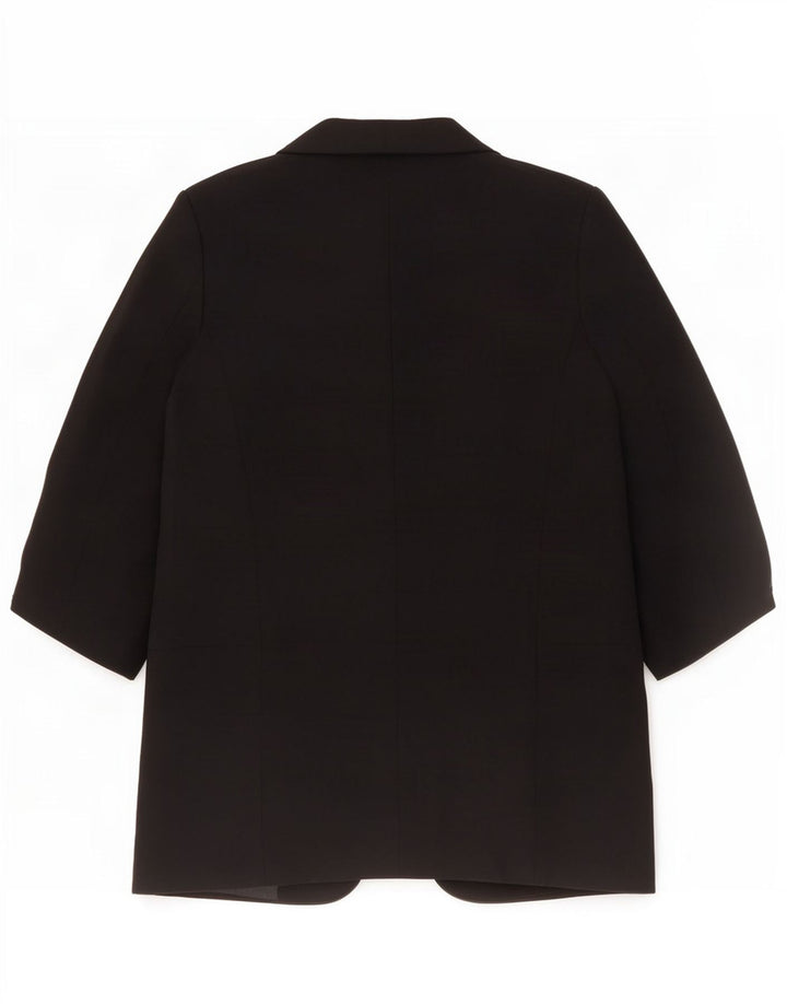Zara Veste blazer ouverte à manches 3/4 pour femme UK 10 Small Noir Polyester