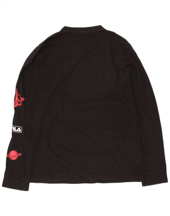 Fila Haut Graphique à Manches Longues Homme Noir Moyen Coton