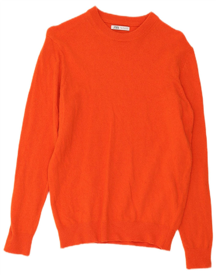 Zara Pull à col rond pour homme Petit Orange