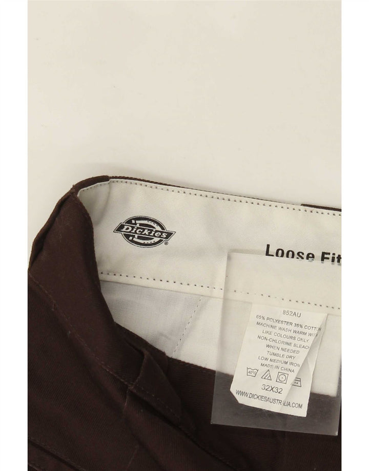 Dickies Pantalon cargo coupe ample pour homme W32 L32 Marron Polyester